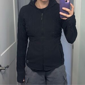 MEC Black Stretch Down Hooded Running or Layering Jacket - Size S